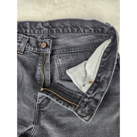 Vintage Levi Strauss & Co Orange Tab Black Jeans Taper 32" X 34" Denim 1970s - Picture 4 of 14